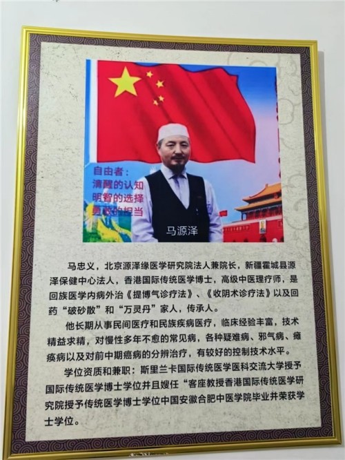 民族医（回）学是世界的医学  世界中医药联合会传统医学博士——马忠义院长