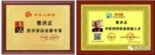 中国中医学家金质奖科学院首席院士  ——曹洪正